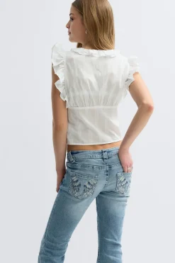 Y fitted short sleeve top - Weiß - Gina Tricot