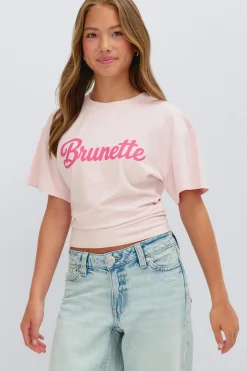 Y fitted tee - Rosa - Gina Tricot