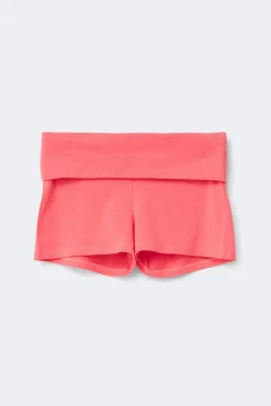 Y folded waist shorts - Rot - Gina Tricot