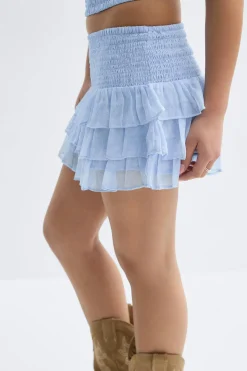 Y frill skirt - Blau - Gina Tricot