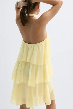 Y halterneck dress - Gelb - Gina Tricot
