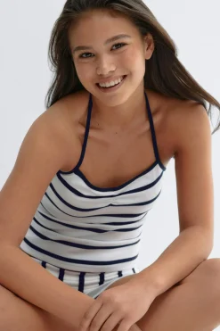 Y halterneck singlet - Blau - Gina Tricot