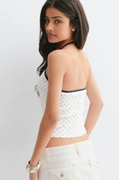 Y halterneck singlet - Weiß - Gina Tricot