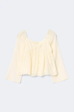 Y heart shape blouse - Gelb - Gina Tricot