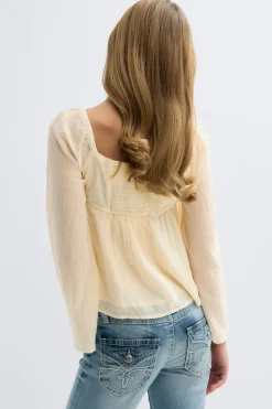 Y heart shape blouse - Gelb - Gina Tricot