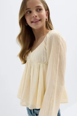 Y heart shape blouse - Gelb - Gina Tricot