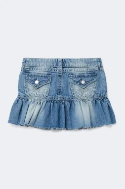 Y jeanova frill denim skirt - Blau - Gina Tricot