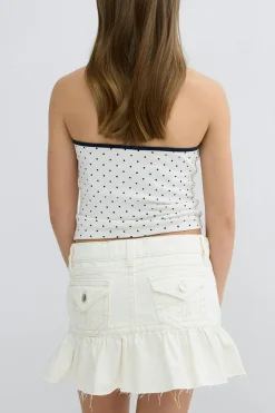 Y jeanova frill denim skirt - Weiß - Gina Tricot