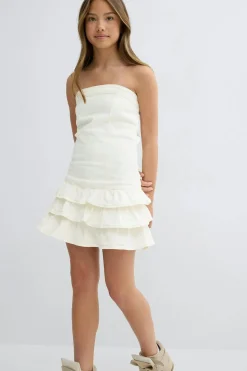 Y jeanqueen smock dress - Weiß - Gina Tricot
