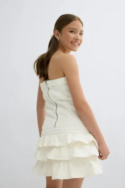 Y jeanqueen smock dress - Weiß - Gina Tricot