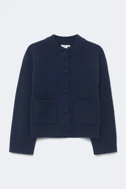 Y knitted cardigan - Blau - Gina Tricot