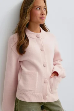Y knitted cardigan - Rosa - Gina Tricot