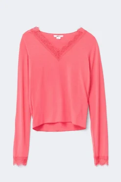 Y lace top - Rosa - Gina Tricot