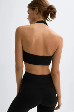 Yoga halterneck top - Schwarz - Dame - Gina Tricot