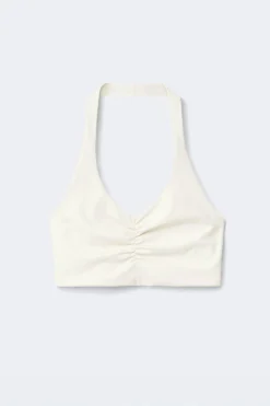 Yoga halterneck top - Weiß - Dame - Gina Tricot