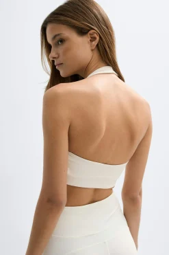 Yoga halterneck top - Weiß - Dame - Gina Tricot