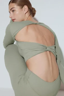 Yoga twist top - Grün - Dame - Gina Tricot