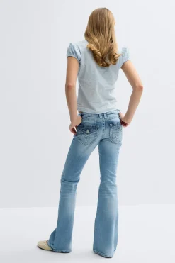Y one knee destroy jeans - Blau - Gina Tricot