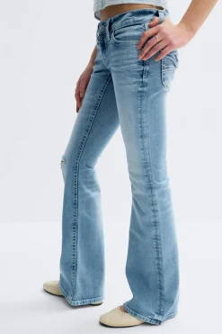 Y one knee destroy jeans - Blau - Gina Tricot