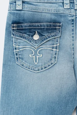 Y one knee destroy jeans - Blau - Gina Tricot