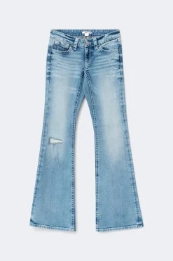 Y one knee destroy jeans - Blau - Gina Tricot