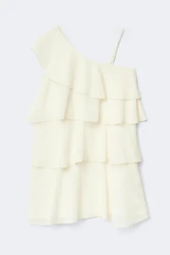 Y one shoulder dress - Weiß - Gina Tricot