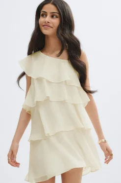 Y one shoulder dress - Weiß - Gina Tricot
