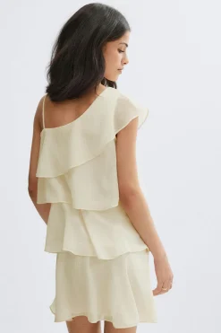 Y one shoulder dress - Weiß - Gina Tricot