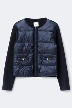 Y padded rib jacket - Blau - Gina Tricot