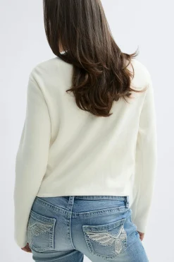 Y padded rib jacket - Weiß - Gina Tricot