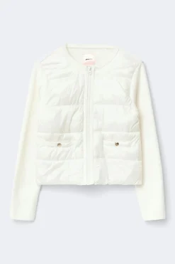 Y padded rib jacket - Weiß - Gina Tricot