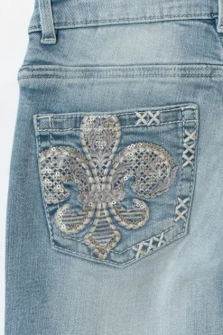 Y pleated flare jeans - Blau - Gina Tricot