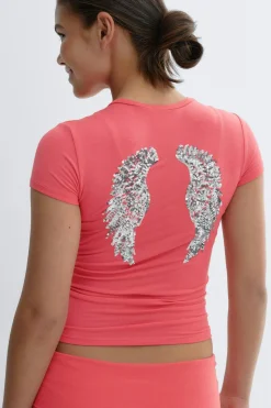 Y printed tee - Orange - Gina Tricot