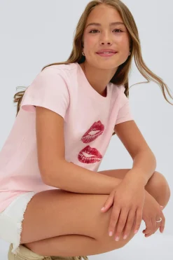 Y printed tee - Rosa - Gina Tricot