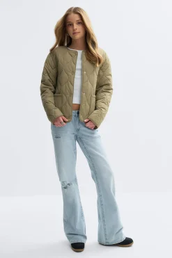 Y quilted jacket - Grün - Gina Tricot