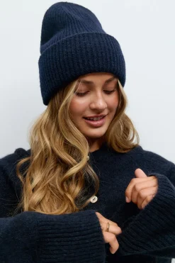 Y rib beanie - Blau - Gina Tricot