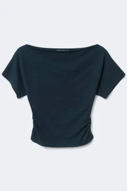 Y ruched top - Blau - Gina Tricot