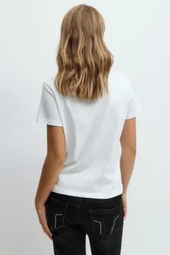 Y scandi basic tee - Weiß - Gina Tricot