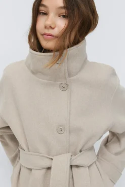 Y short felt jacket - Beige - Gina Tricot