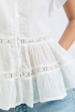 Y short sleeve top - Weiß - Gina Tricot