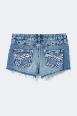Y sparkle low denim shorts - Blau - Gina Tricot