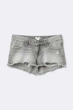 Y sparkle low denim shorts - Grau - Gina Tricot