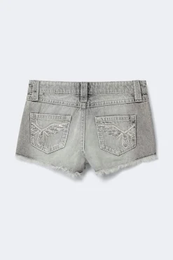 Y sparkle low denim shorts - Grau - Gina Tricot