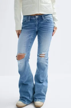 Y sparkle low flare jeans - Blau - Gina Tricot