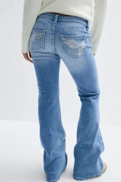 Y sparkle low flare jeans - Blau - Gina Tricot