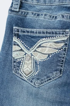 Y sparkle low flare jeans - Blau - Gina Tricot