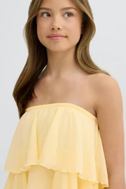 Y strap frill top - Gelb - Gina Tricot