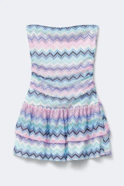 Y stripe bandeau dress - Weiß - Gina Tricot