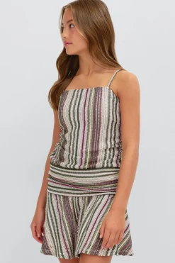 Y stripe dress - Lila - Gina Tricot