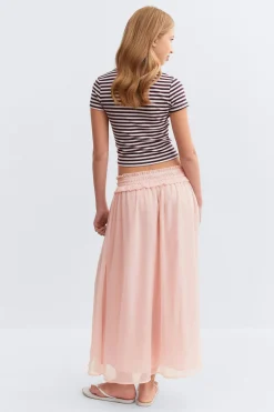 Y tassel chiffon skirt - Rosa - Gina Tricot